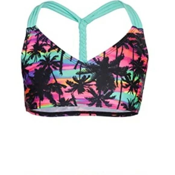 DUSISHIDAN Girls Hawaiian Printed Two Piece Bikini - Picture 2 of 5